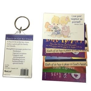 VINTAGE 90s Pass It On Gift Keychain Precious Moments Gift Friends Religious NWT